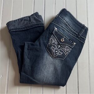 Angels Jeans Y2k Capris Dark Wash Size 11